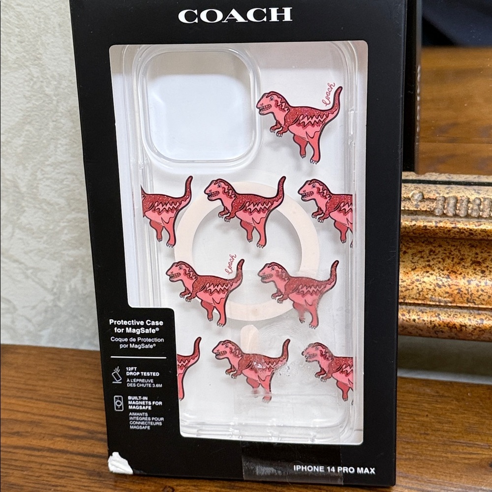 Coach Pink T-Rex iPhone 14 Pro Max Case. Protective case for MagSafe. - Picture 3 of 10